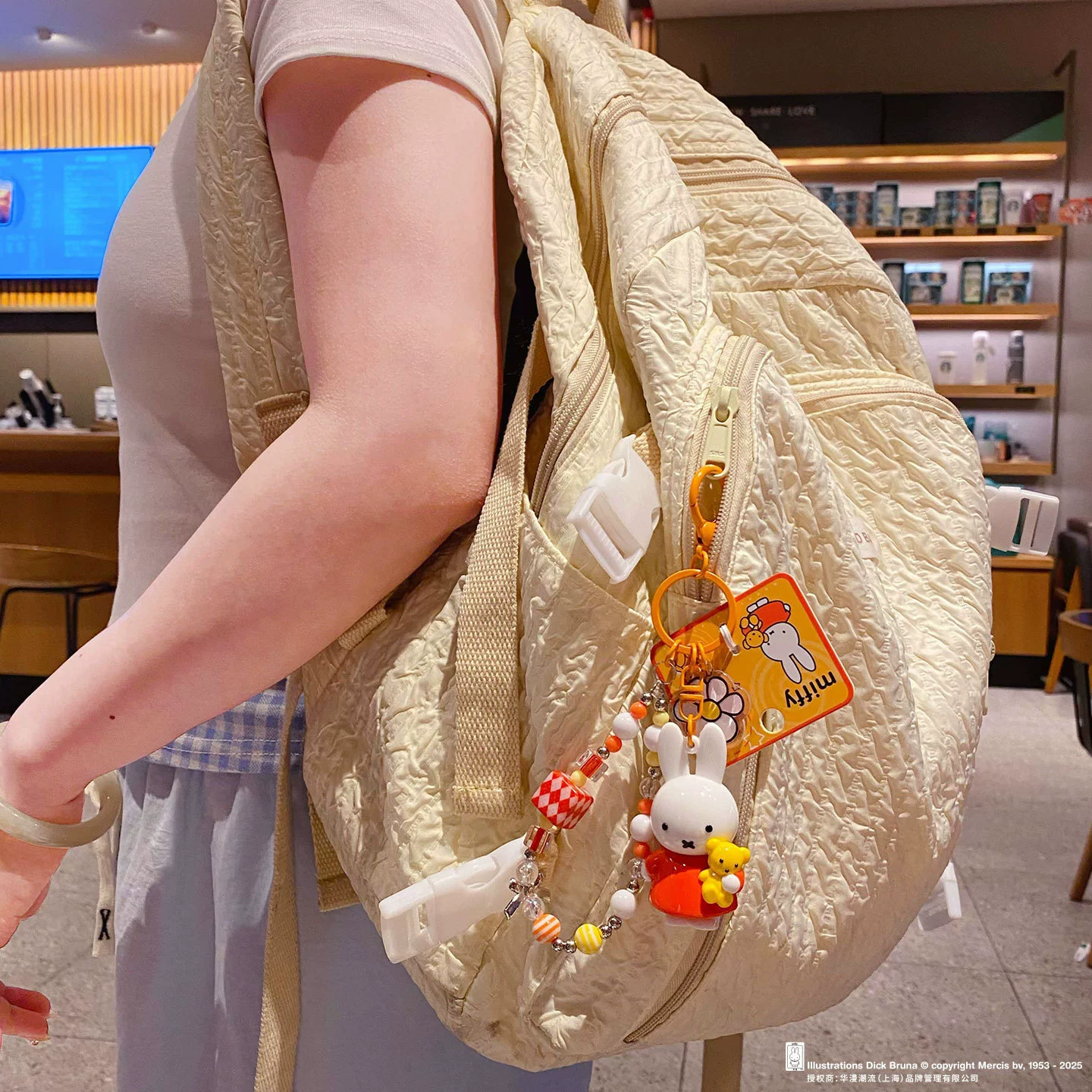 Брелок (Miffy) бисерный зайчик, оригинальная коллекция 2025, подвеска для рюкзака, разноцветные варианты