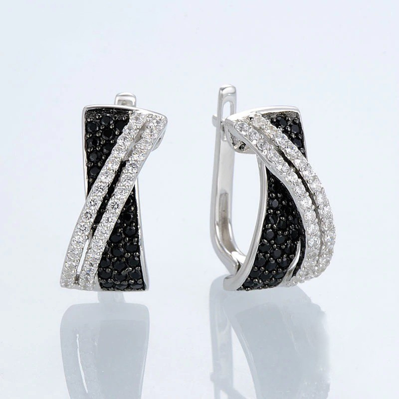 Cao Shi – boucles d'oreilles en Zircon croisé exquis, porte est de corée, à la mode, élégantes, au Design Unique_voghion.com