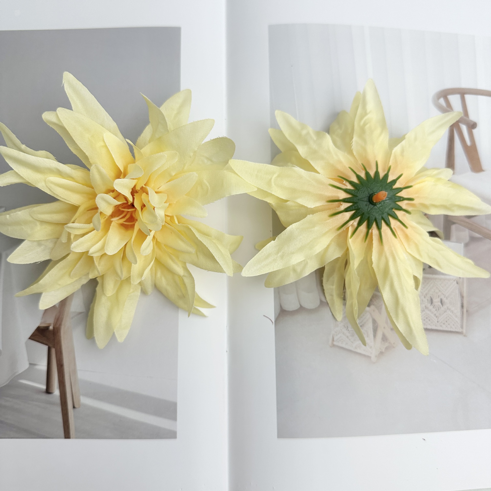 Flores de simulación llama crisantemo cabeza seda flores DIY caja de regalo material de flores de fichas de boda espacio comercial decoración prop al por mayor