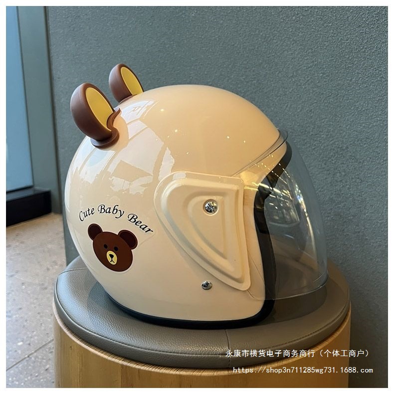 Winter 3C Safety Certified Electric Vehicle Helmet Motorcycle Battery Car Cartoon