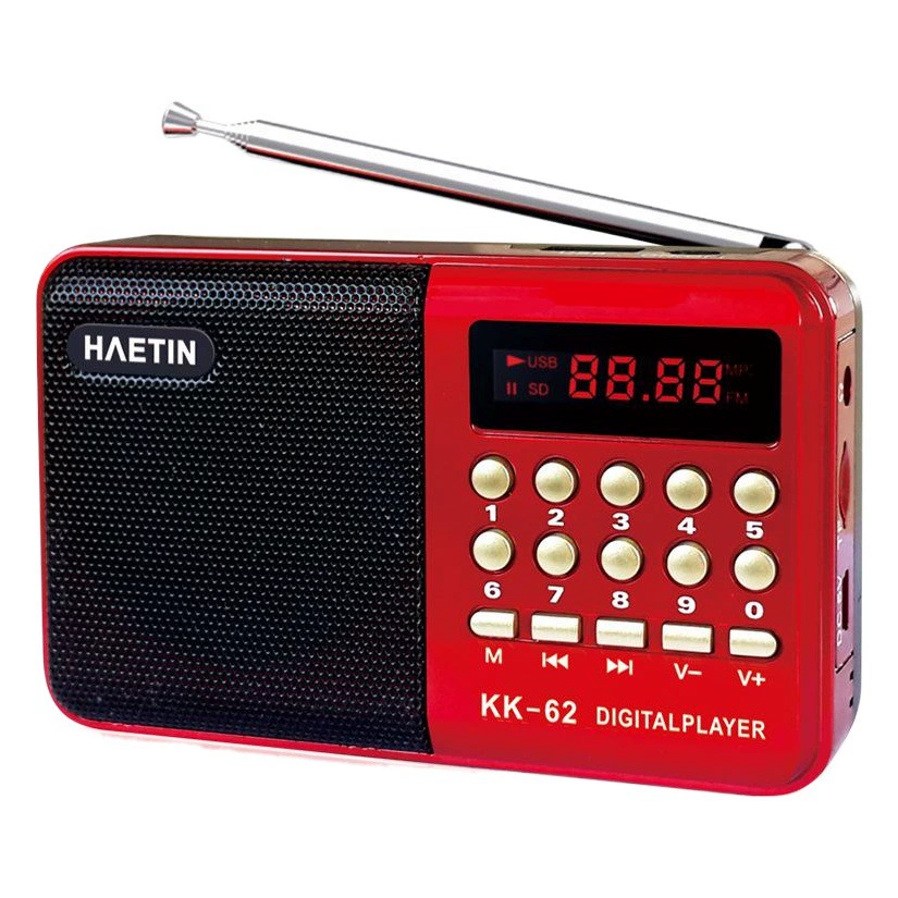 Экспортная популярная мини-радиостанция K-62 для пожилых людей с MP3-плеером, многофункциональная портативная радиостанция с поддержкой карт памяти.