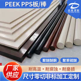 东莞厂家批发PEEK板材加工定 制聚醚醚酮板棒 黑色本色PPS棒板