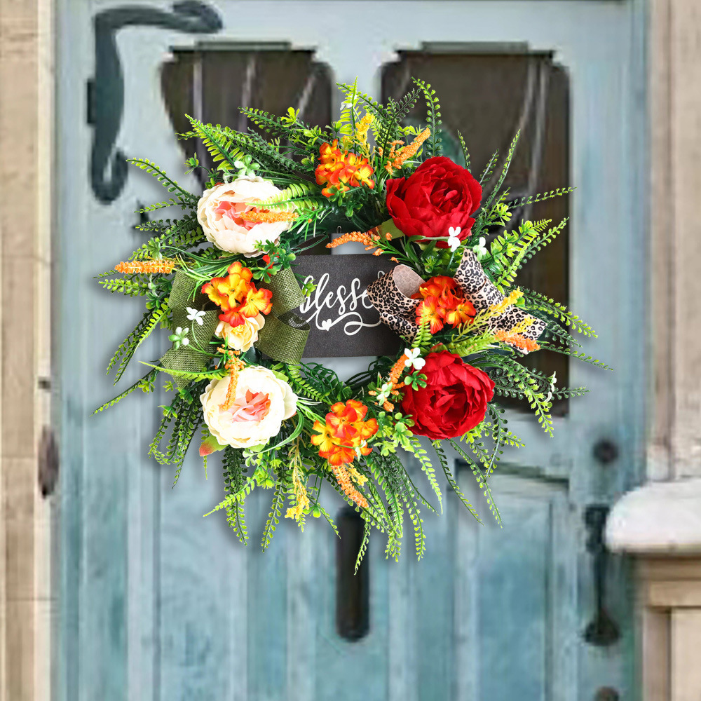 Día DE LA INDEPENDENCIA transfronteriza Garland Acción de Gracias decoración puerta colgante simulación planta verde puerta Garland decoración otoño guirnalda puede ser aprobado