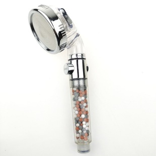 Negative Ion Shower, One-click Water-stop Nozzle, Hand-held Three-speed Pressurized Filter Shower Head, Bath Shower Head