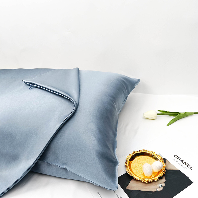 Thickened double-sided silk pillowcase multi-color 22mm heavy mulberry silk high quality invisible zipper foreign trade export