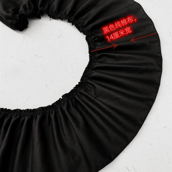 1 meter price Pure black Double-wire pleat Width 14 cm wide