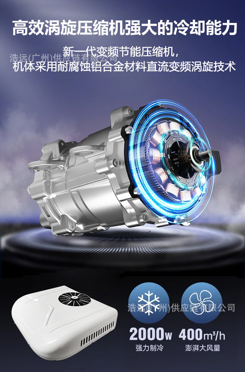 Manufacturer's New Model of Integrated Electric Car Air Conditioner, 12V/24V Variable Frequency, Suitable for Rvs, Campers, and Trucks