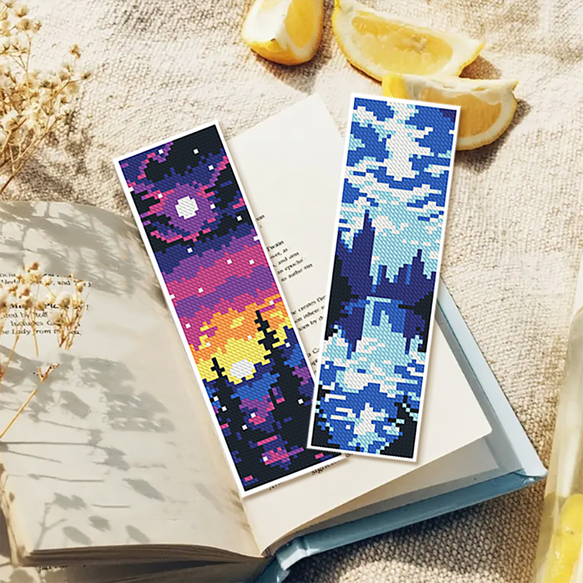 Mona Lisa Royal Cross Stitch Time and Landscape Record Bookmark Hilo hecho a mano de alta gama Bordado Regalo práctico Transfronterizo image 3