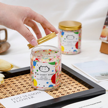 跨境糖果七彩颗粒香薰蜡烛创意香氛礼物植物蜡手工生日蜡烛大号