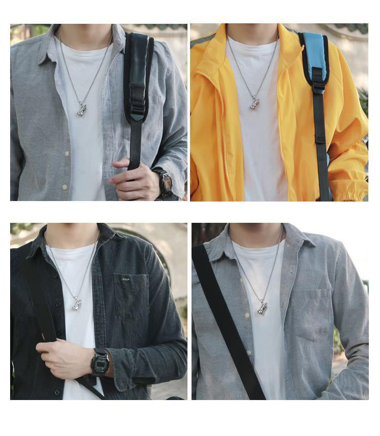 Halsband med mjölkflaska i titanstål för dam och herr_voghion.com