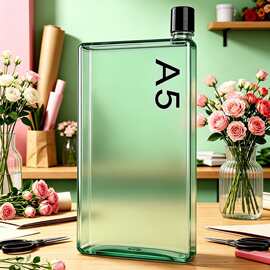 透明单层便携水杯 A5 扁平方形塑料户外水杯
