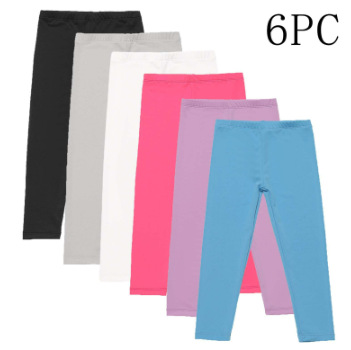 Summer leggings for little girls, candy-colored solid color milk silk thin pencil pants, European and American cross-border pants.