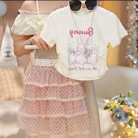 套装韩式夏季圆点女童