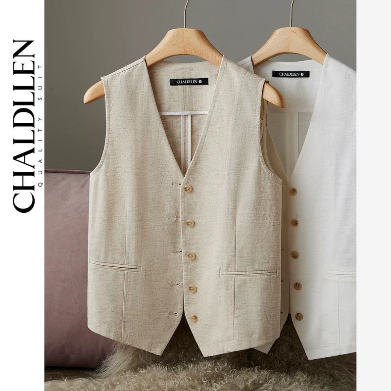 Slim and Elegant Linen Outer Vest for Women 2025 New Summer Thin Style Versatile Summer Trend Fashion