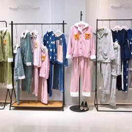 大码妮薇尔珊瑚绒25冬装家居服亲肤柔软加厚两件套折扣直播一手货