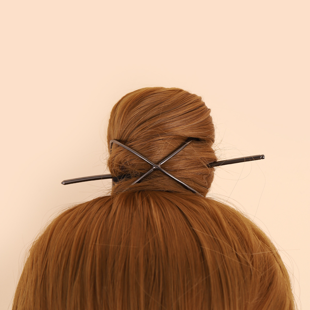 Comercio exterior nuevo irregular curva horquilla de metal europeo y americano bola cabeza Cruz metal accesorios para el cabello fábrica al por mayor