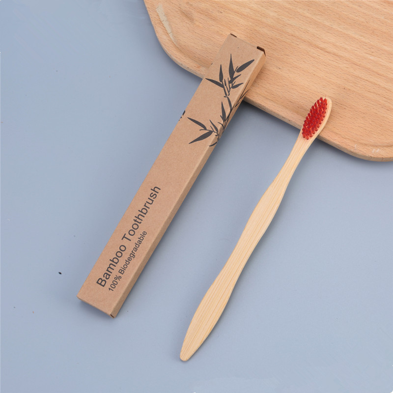Cepillo de dientes y set de cepillos de dientes para hotel, cerdas suaves de carbón de bambú, desechables, mango de calabaza, cerdas duras, bolsa de papel de bambú, caja de papel, ecológico