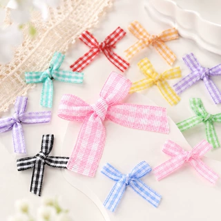 苏格兰格纹6毫米涤纶小蝴蝶结娃衣内衣内裤DIY饰品配件可定制尺寸