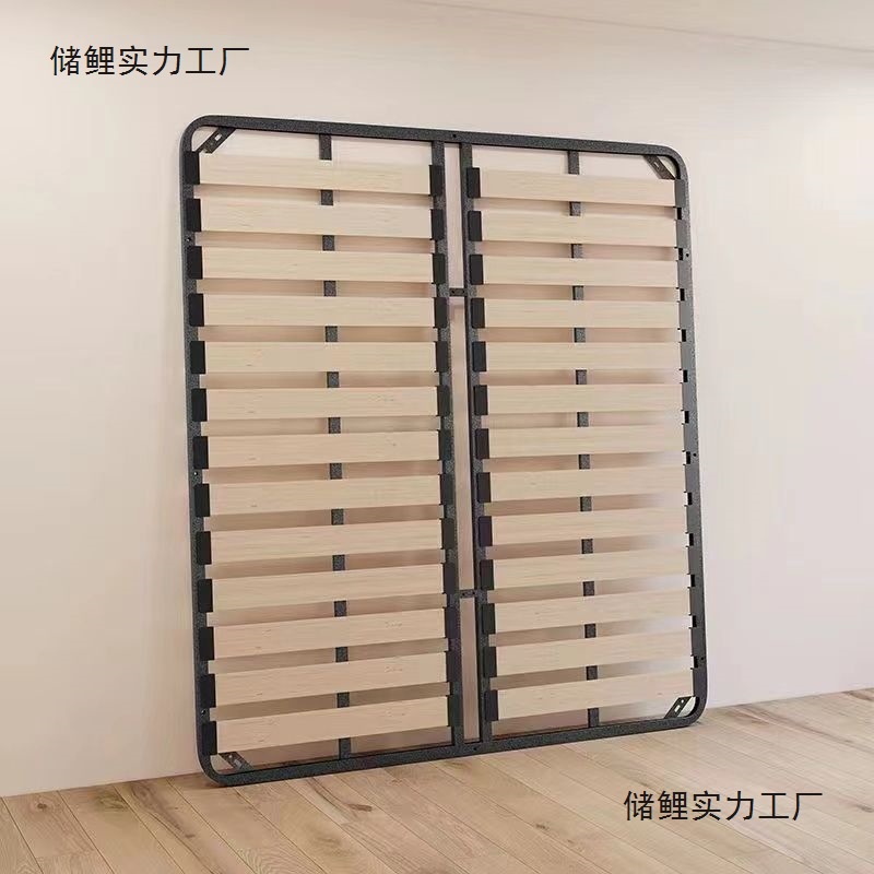 New Style Slatted Bed Frame Tatami Encrypted Thickened Silent Bed Board Solid Wood Dragon Frame Bracket Steel Frame Foldable