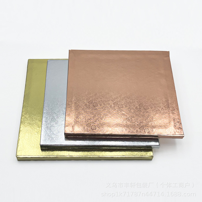 Spot al por mayor 12mm de espesor oro horneado embalaje pastel esterilla de panal base de pastel de aluminio corrugado base de pastel