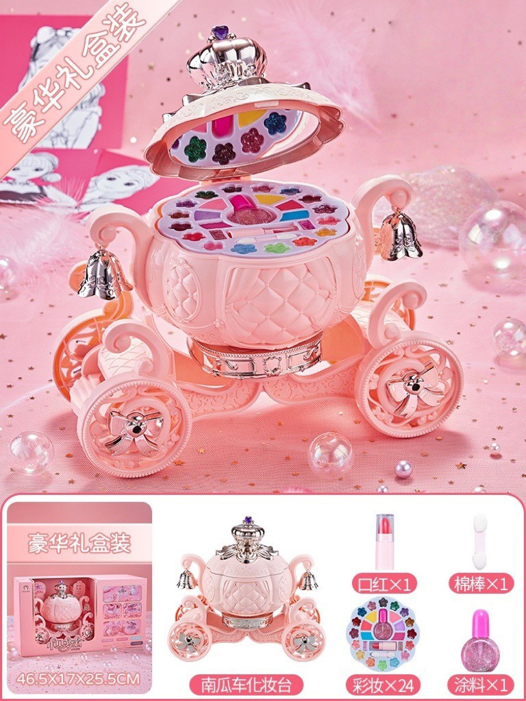 Cosméticos para niños al por mayor, caja de maquillaje no tóxica, aceite, lápiz labial, juguete, traje especial para niñas de 3-6 años, juego de casa 4-5