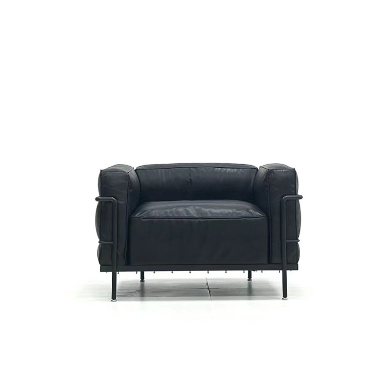 LC3sofa original re-grabado sofá de cuero auténtico sofá de diseño de estilo de casa pequeña línea recta sofá individual