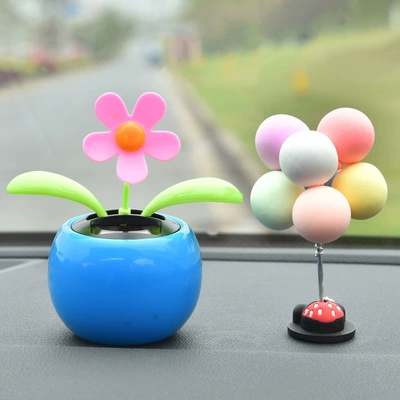 Car ornaments: an Apple Cart Car - apple-flower-blue-minnie-color-balloon-ornaments