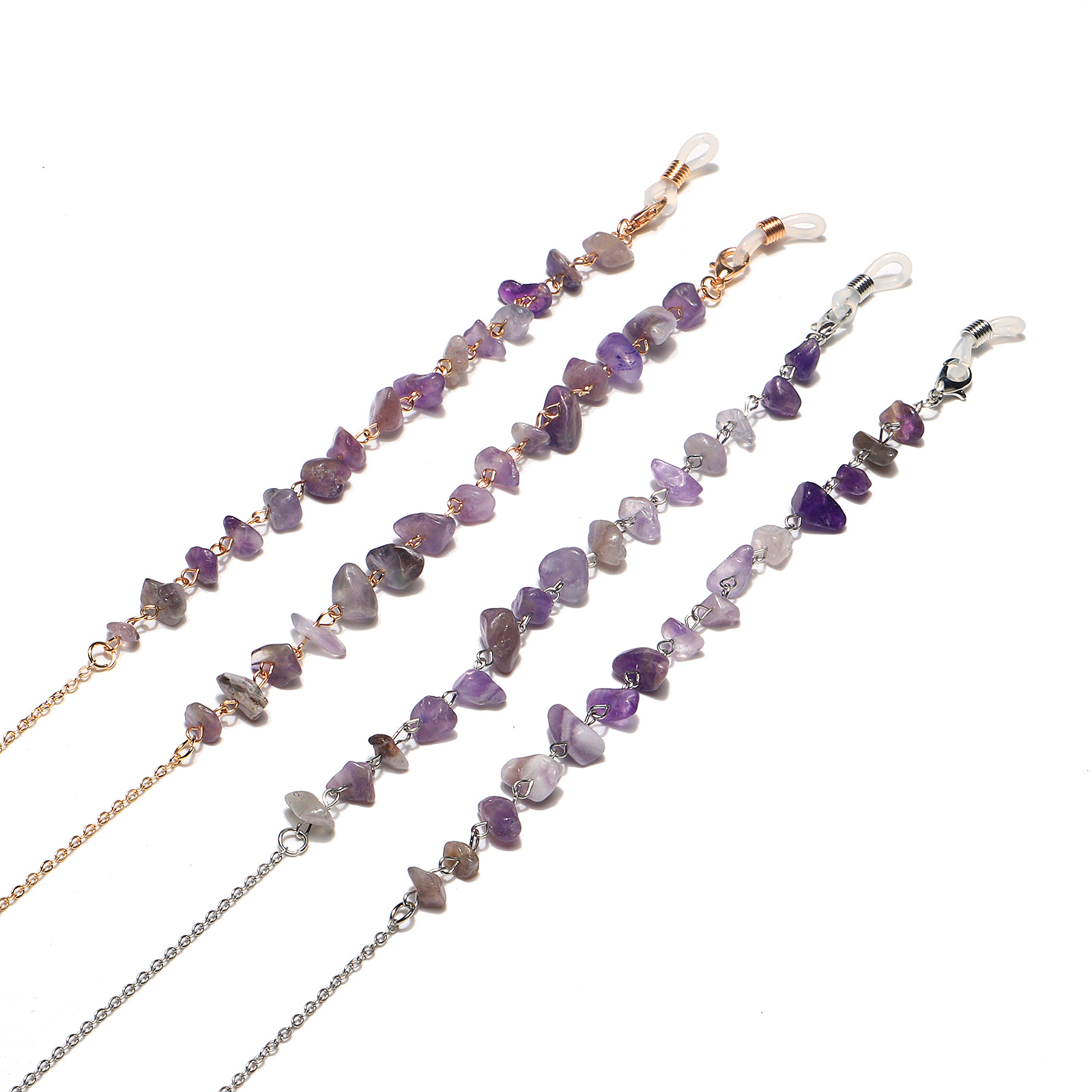 25g Weight Metal Material Gold, Silver Color Fashion Simple Stone Chain Glasses Chain 8