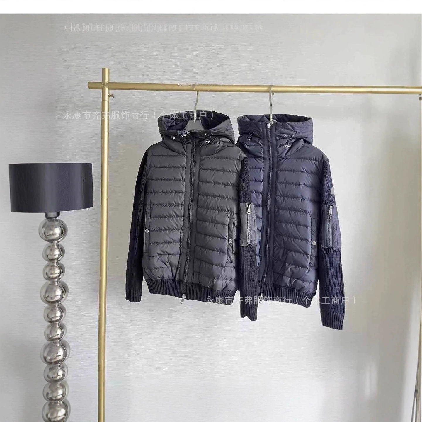 Новая европейская куртка M-бренда из трикотажа с пэчворком, утепленная пухом, в наличии, повседневная модная унисекс-куртка с капюшоном