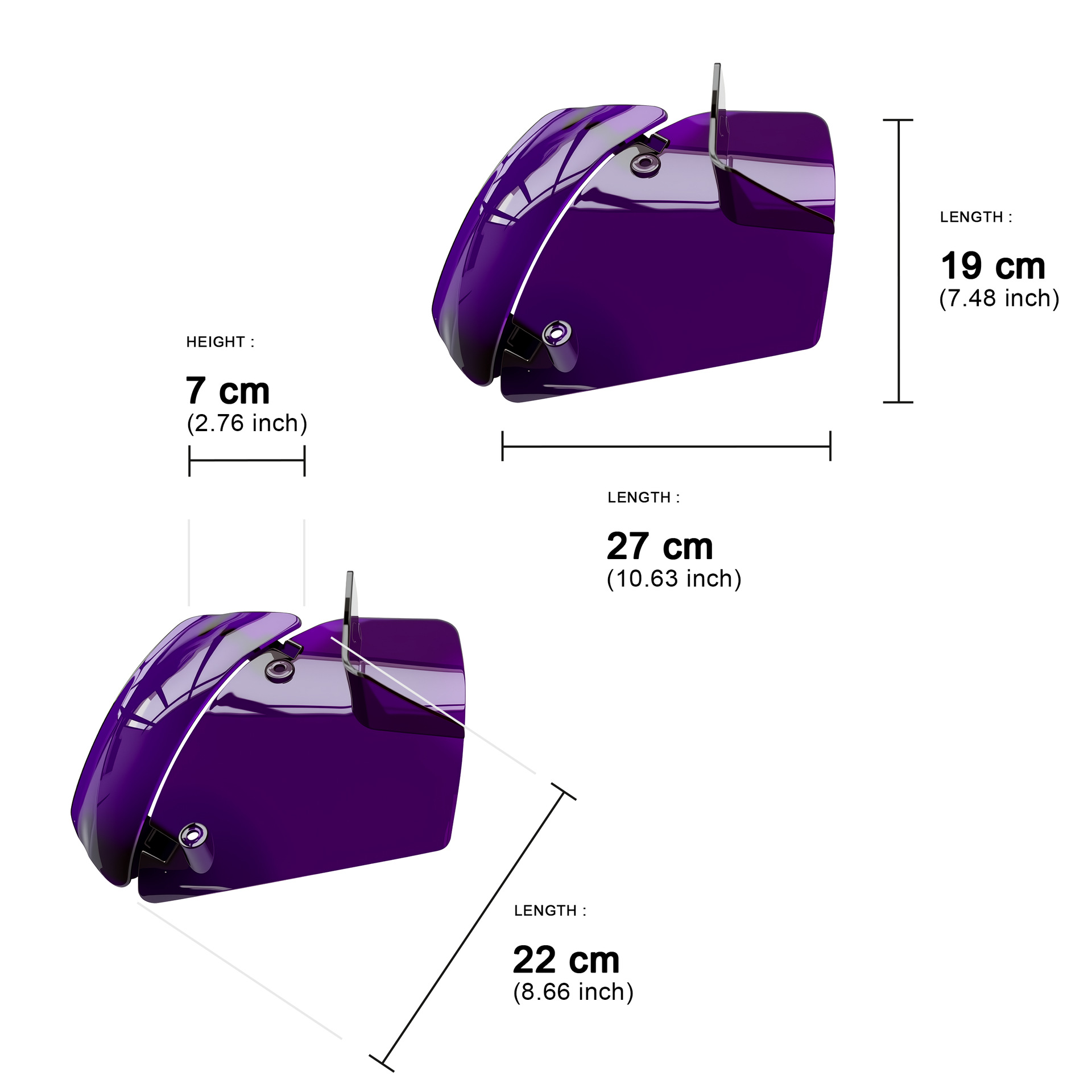 Motorcycle Spoiler Cover Suitable for Harley 23.6-26 Road Gliding Side Wing Spoiler, Pc Material, Multiple Colors Available