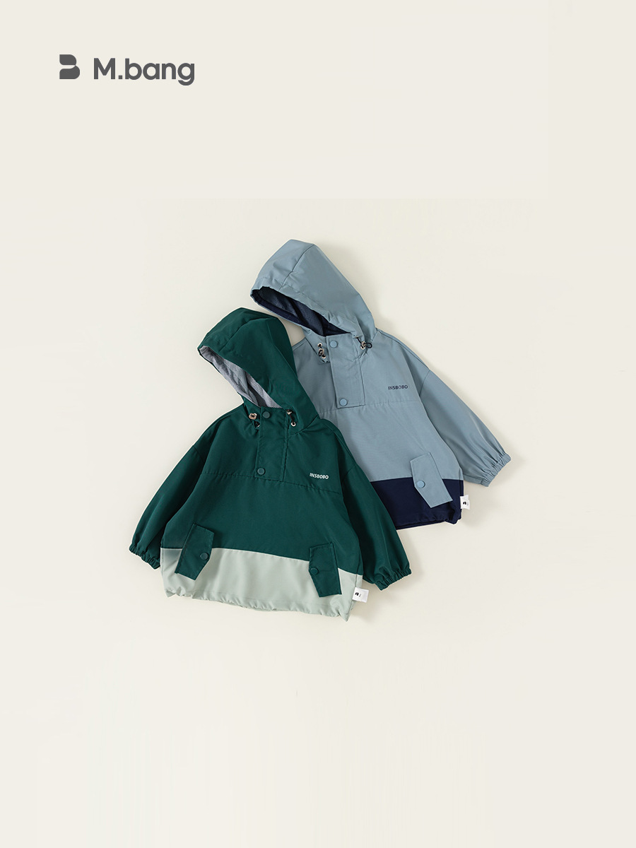 Yubao Huzhou textil ropa para niños 2026 nuevos productos chaqueta de niño color contraste chaqueta de niño ocio chaqueta de niños