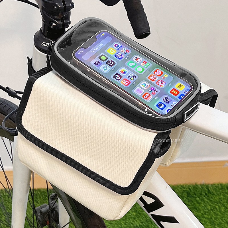 Bicycle front beam bag, mountain bike phone storage bag, bicycle front hanging bag, waterproof hanging bag, cycling equipment accessories