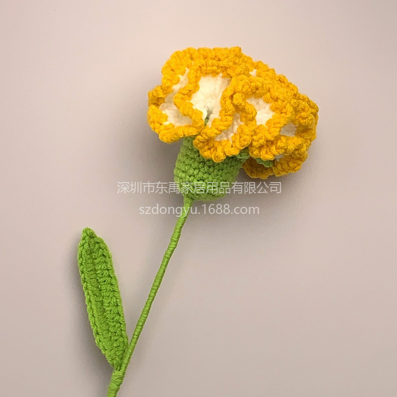 玫瑰花编织花束假花手工钩针仿真花毛线花朵成品情人节教师节礼物|undefined