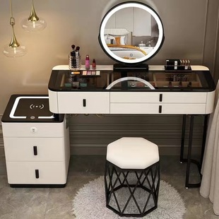 Nordic Bedroom Dressing Table Modern Simple Multi-Functional All-In-One Cabinet Dressing Table Smart Dressing Table Wireless Charging