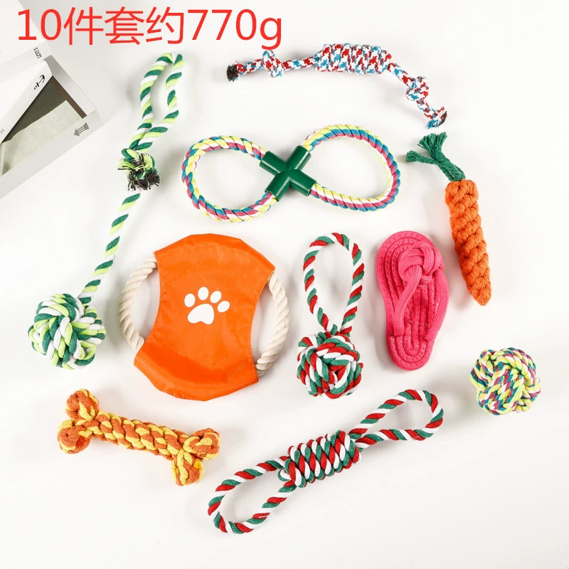 Новая игрушка для домашних животных Amazon Заводская поставка комбинированный костюм хлопок веревка игрушка домашнее животное Фрисби мяч Дрессировка собак моляр