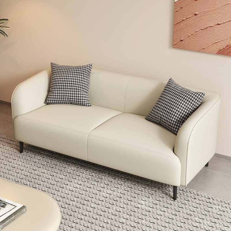 Cream-Colored Minimalist Small Apartment Living Room Seating Area for Clothing Store Rental Apartment Double Small Sofa