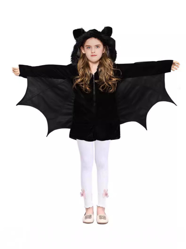 国境を越えた新型ハロウィーン児童服装コウモリマント猫女服パーティーコスプレ衣装|undefined