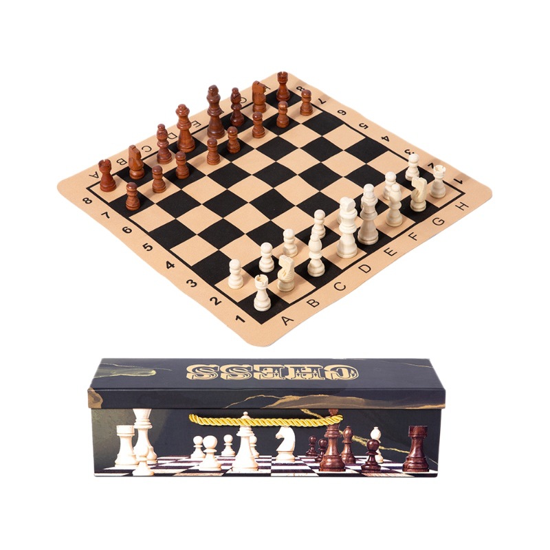 Los niños de la educación temprana de madera principiante adulto dos en uno de Ajedrez de educación temprana ocio juego de escritorio juguetes educativos