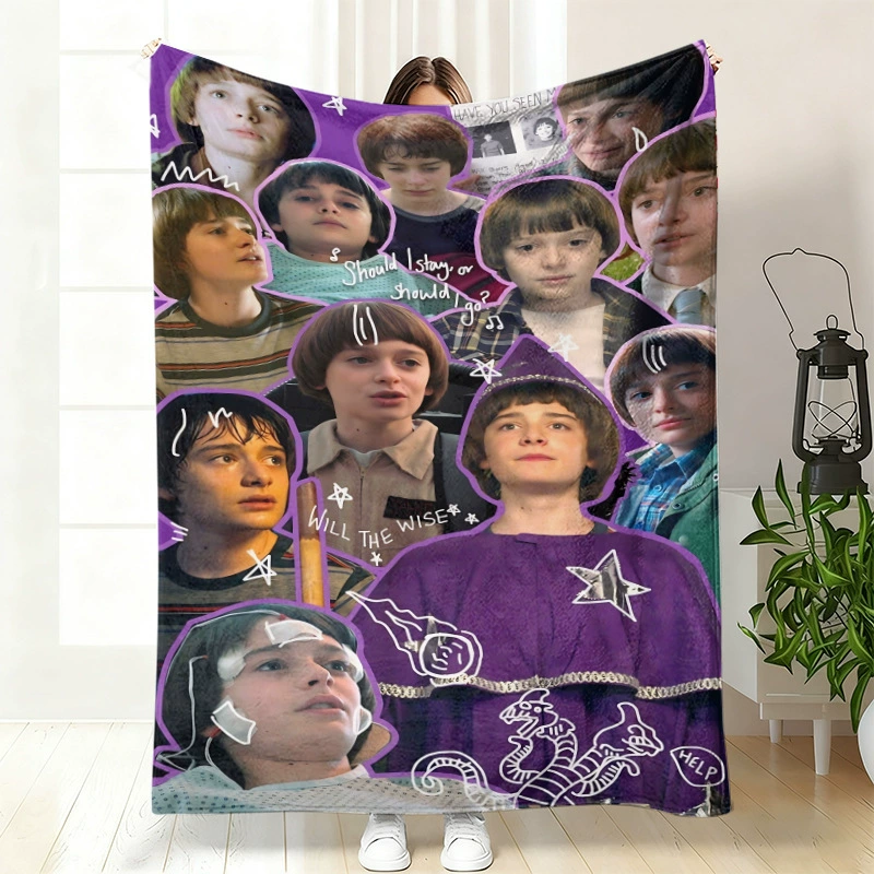 Плюшевая флисовая плед-одеяло BylerCP (в стиле Stranger Things), мягкий для отдыха, 70×100–150×200 см
