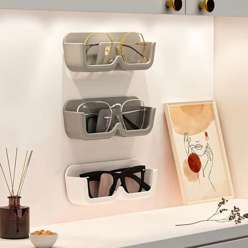 Glasses storage box wall hanging non-perforated decoration put myopia sun wall display advanced sunglasses rack wholesale