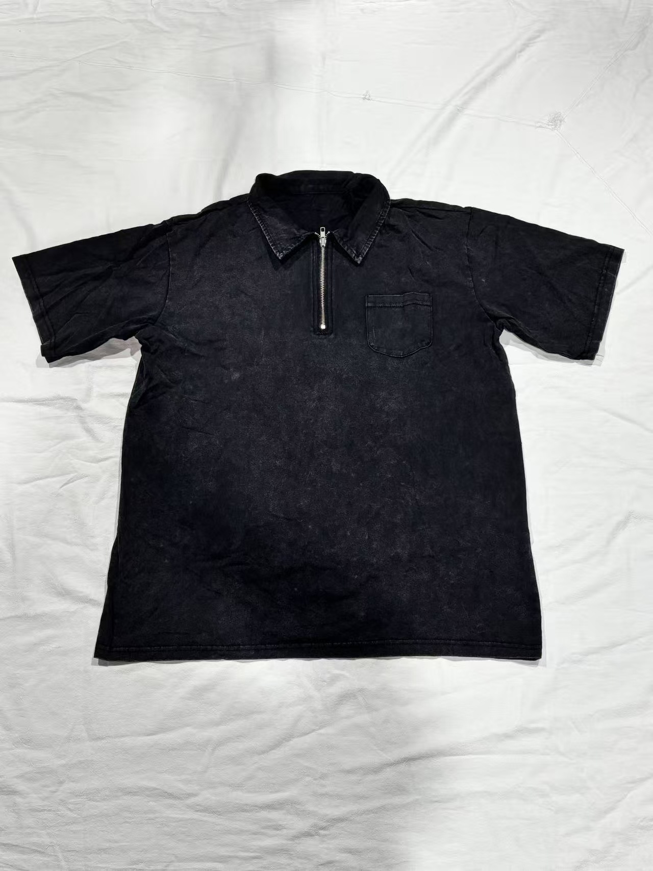 Men's Cotton Short Sleeve Polo Shirt - Classic Button-Down Collar Casual Top For Summer Vintage-Inspired Washed Finish_viptrois.com