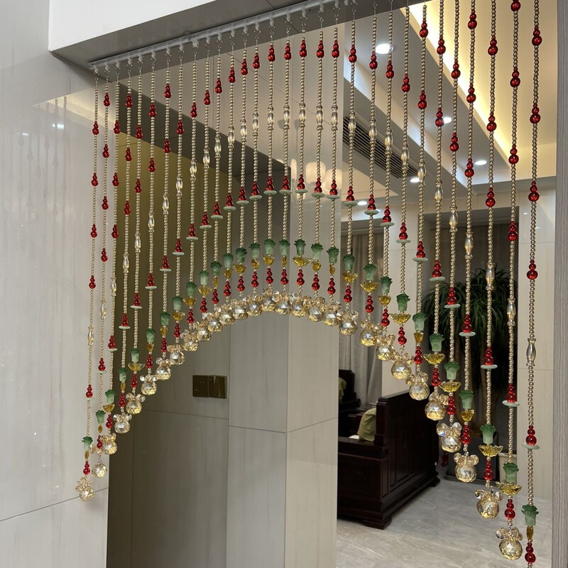 Door Curtain Partition, Trendy New Style, Golden and Jade-Rich Design, for Door-To-Door Arrangement in Bedroom and Living Room