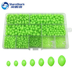 Oval Lure Bead Blocking Box Bean Blocking Space Bean Fluorescent Beads Plastic Luminous Beads Fishing Gear Accessories