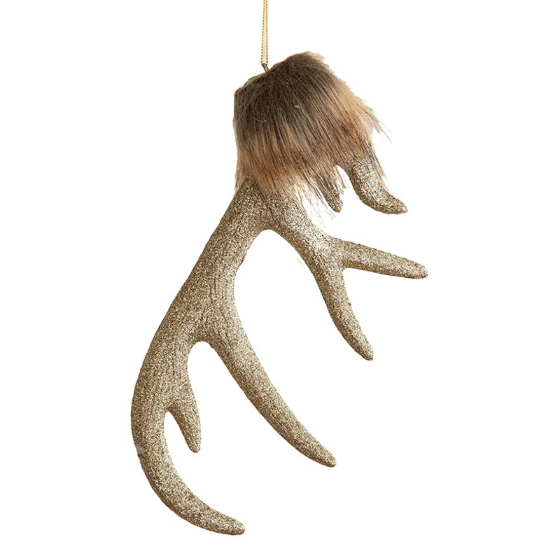 Hong Kong Heng nuevo estilo Elk Cuerno árbol de Navidad decoración colgante decoración diseño de la ventana de resina con el pelo cuerno colgante Decoración