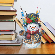 钻石画DIY笔筒摆件双面点钻圣诞雪人收纳笔盒亚克力材料包