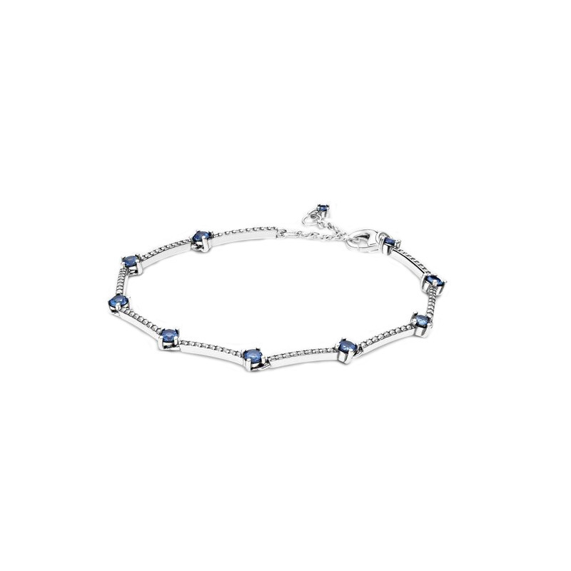 Beaded Bracelet In Pure Silver, Sparkling Fashionable Accessory_voghion.com