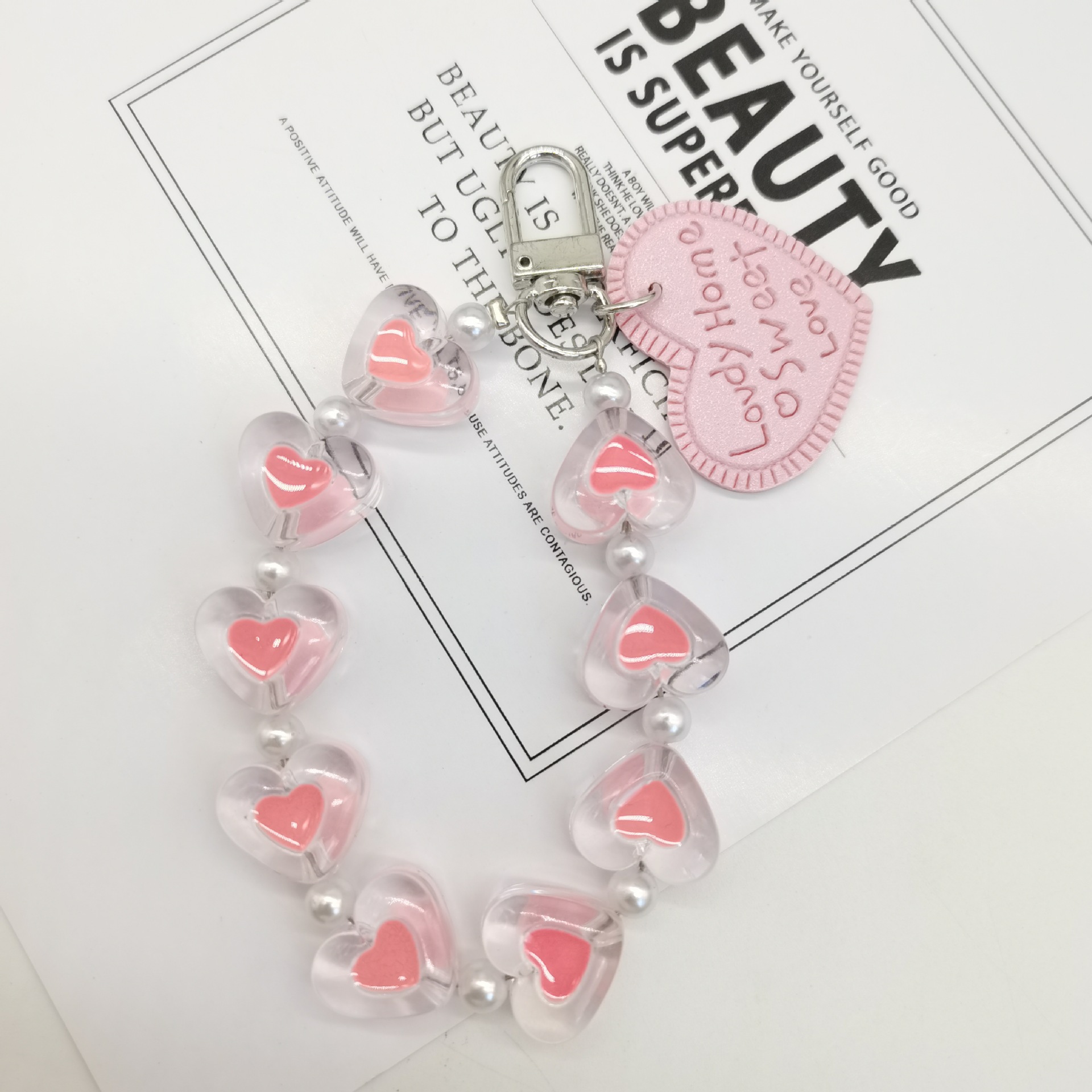 Japón y Corea del Sur color ins hecho a mano con cuentas flor llavero cordón de muñeca macaron color pétalo cordón de teléfono móvil en stock