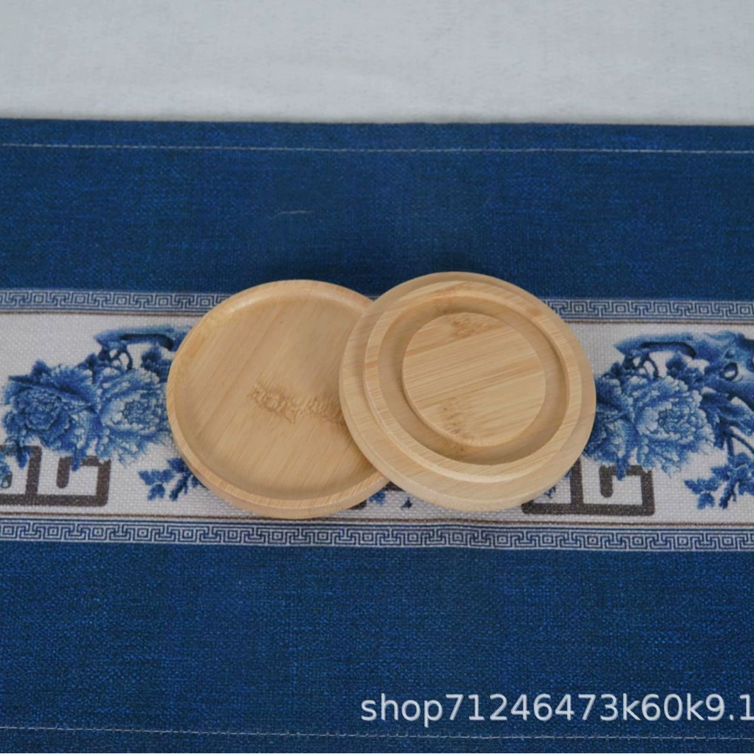 Производители напрямую поставляют бамбуковую красную крышку кружки круглой деревянной кофейной прокладки «два в одном»