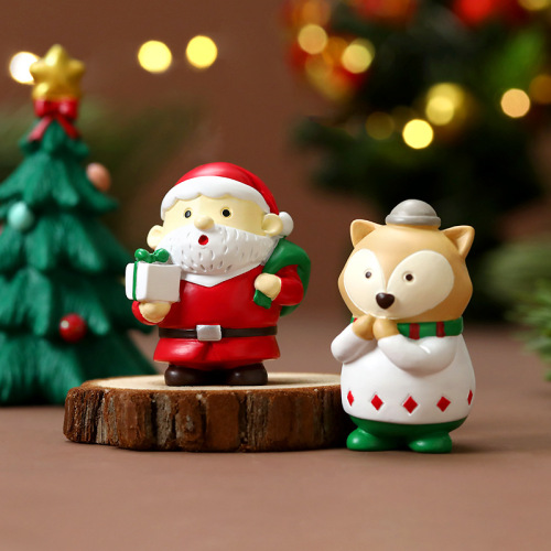 Christmas Snowman Penguin Bear Ornament Creative Desktop Decoration Small Gift Window Display Decoration Resin Crafts