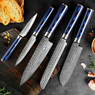 67-layer VG10 Sande Knife Baking bread knife Damascus steel multi-purpose knife hammer pattern multi-piece Japanese cooking knife